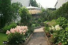 garden path to cabana in garden